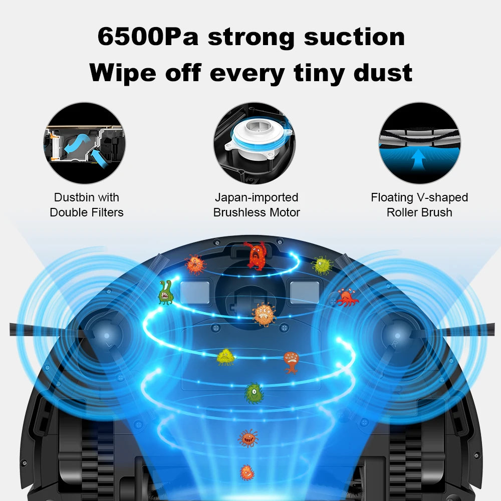 Tidesmit Liectroux LILIN X6 robot vacuum laser mapping system showing restricted area settings for carpet cleaning