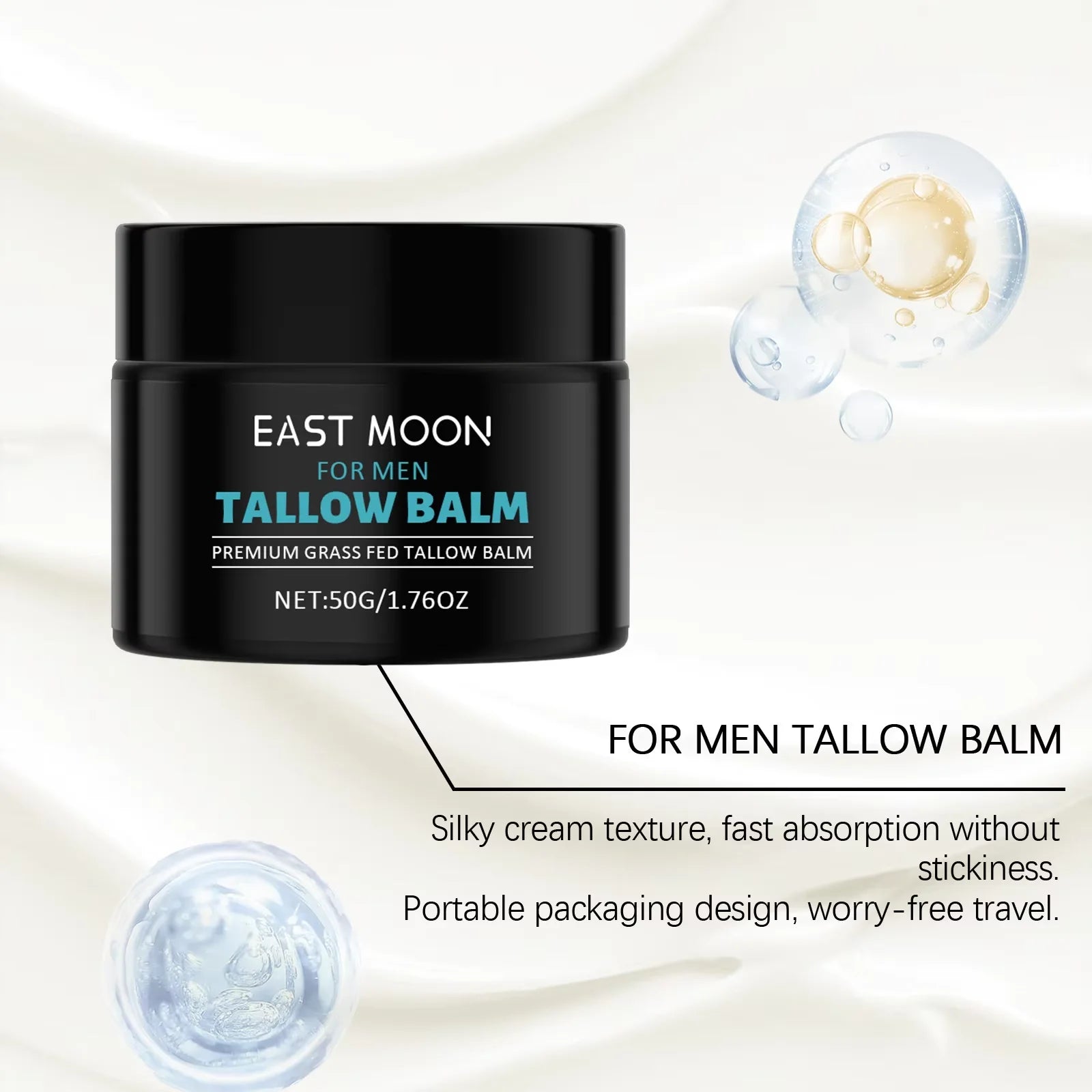 Tallow Facial Care Balm for Man Nourish Dry Improve Elasticity Remove W-rinkle Oil Control Glowing Skin Face Moisturizer Creams