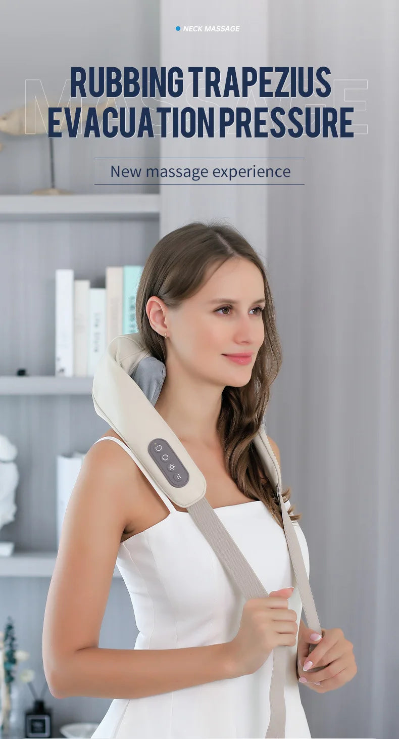 Back Massager Shawl with Heat - Rechargeable Deep Tissue Relief Device Back Massage Instrument Tidesmit