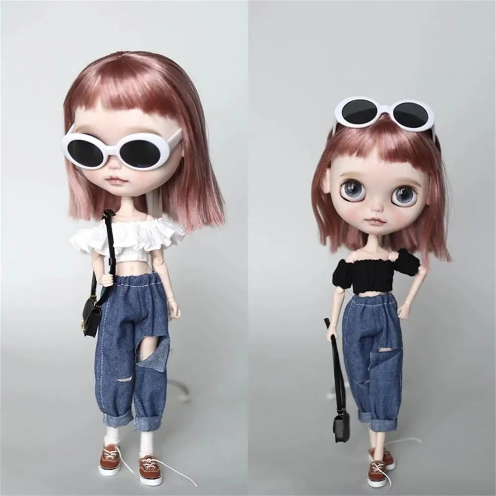 For Blythe Doll Cool Glasses Pet Sunglasses 20cm Dolls Eyeglasses Dress Up Photo Props Doll Accessories Mini