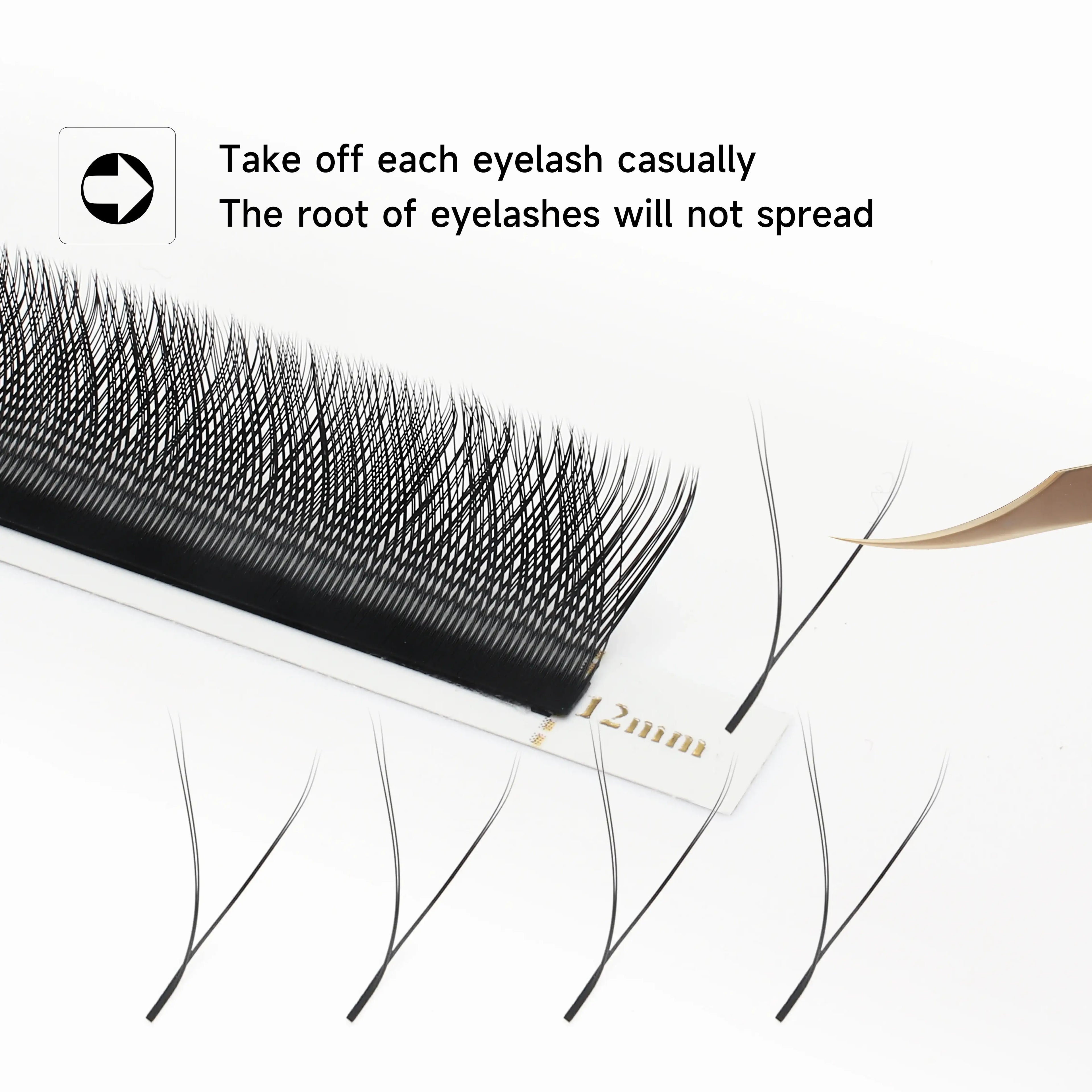 XIUSUZAKI W Shaped Bloom 2D 3D 4D 5D 6D 7D 8D Automatic Flowering Premade Fans Eyelashes Extensions Natural yy Individual Lashes False Eyelashes 2D-YY Tidesmit