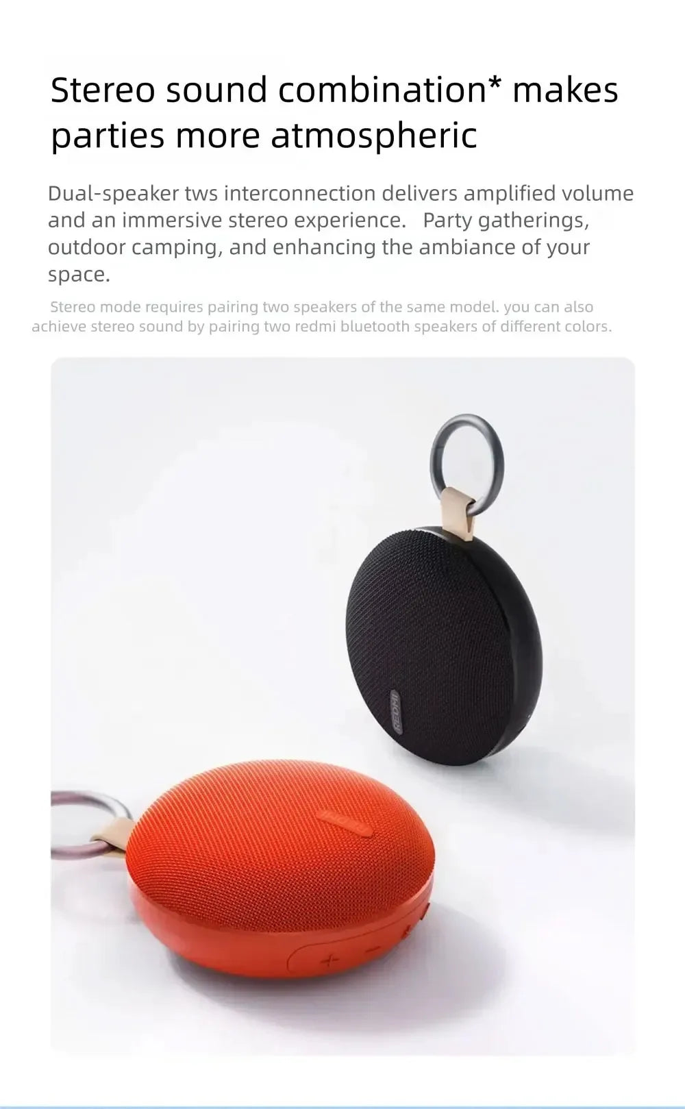 REDMI Bluetooth Speaker 2 Compact size, powerful sound, lightweight and portable for outdoor use CN.