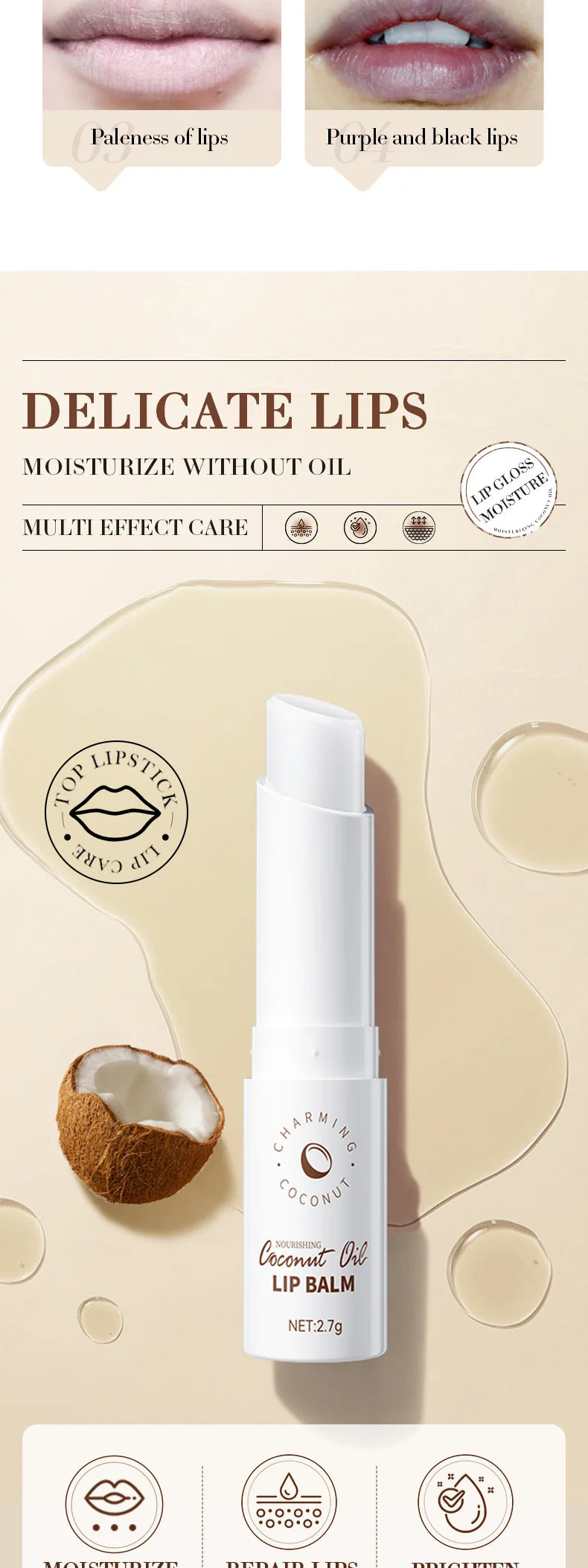 Moisturizing Lip Balm for Deep Hydration & Repair by Tidesmit Lip Care Tidesmit