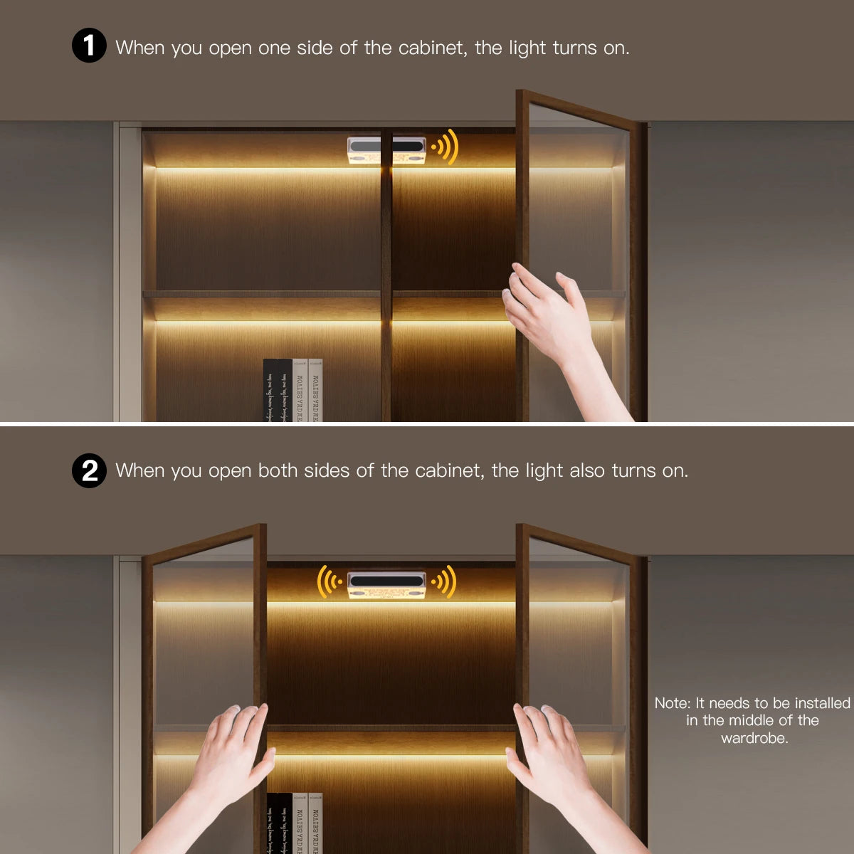 12V COB LED Strip Light Smart Double Door Sensor Switch Cabinet lights for your room Lighting Dupont LED Tape Door Open Light-ON