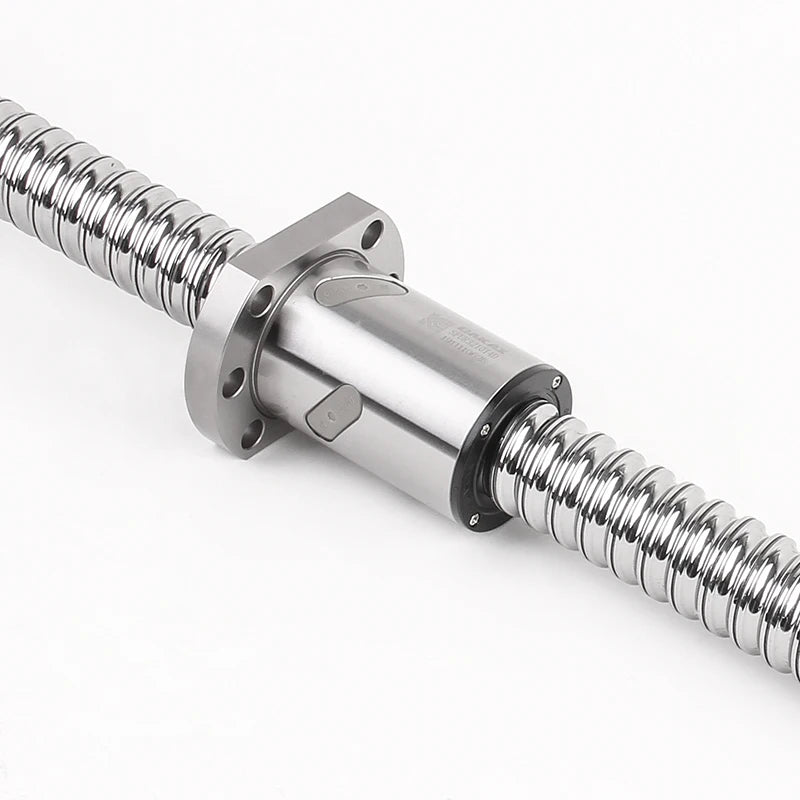 Roller ball screw assembly with double ball nut and front flange bolt holes