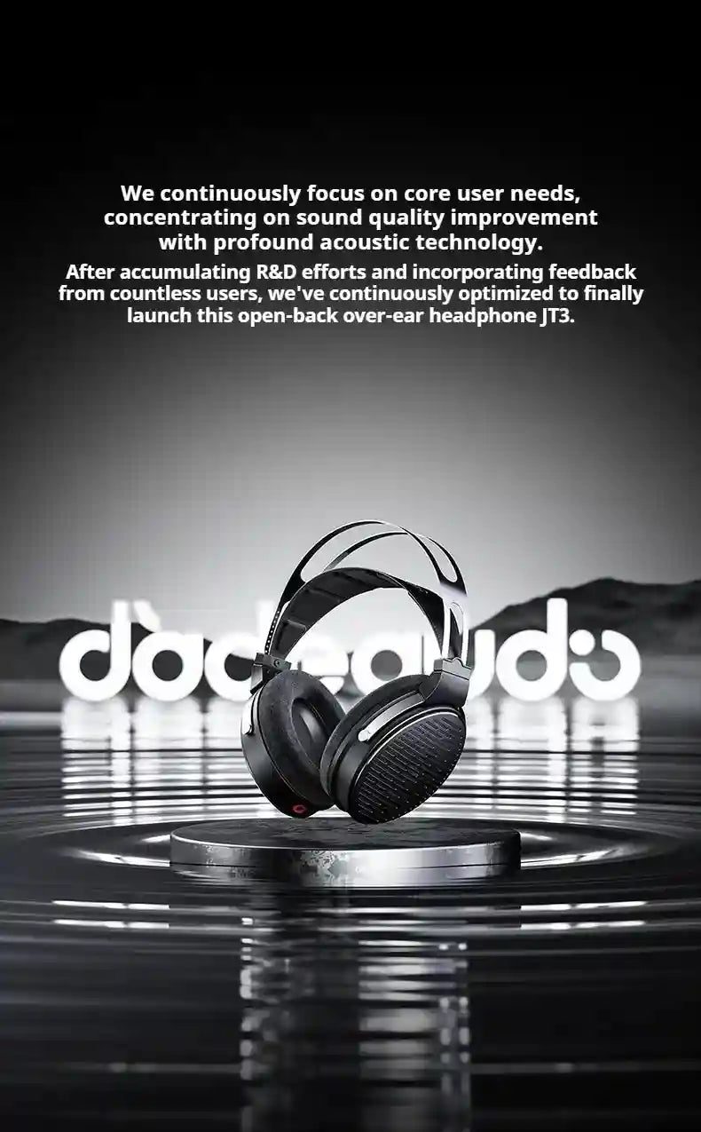 FiiO JT3 Open Back Wired Headphones – HiFi Studio Monitor Sound - Black Tidesmit