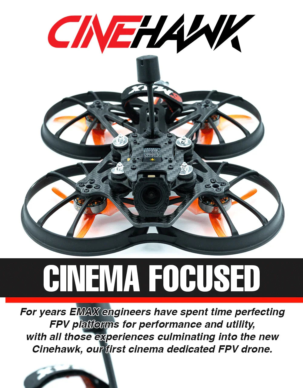 Cinehawk 3.5 Inch 4K FPV Drone with O3 Air Unit - Professional BNF System Tidesmit