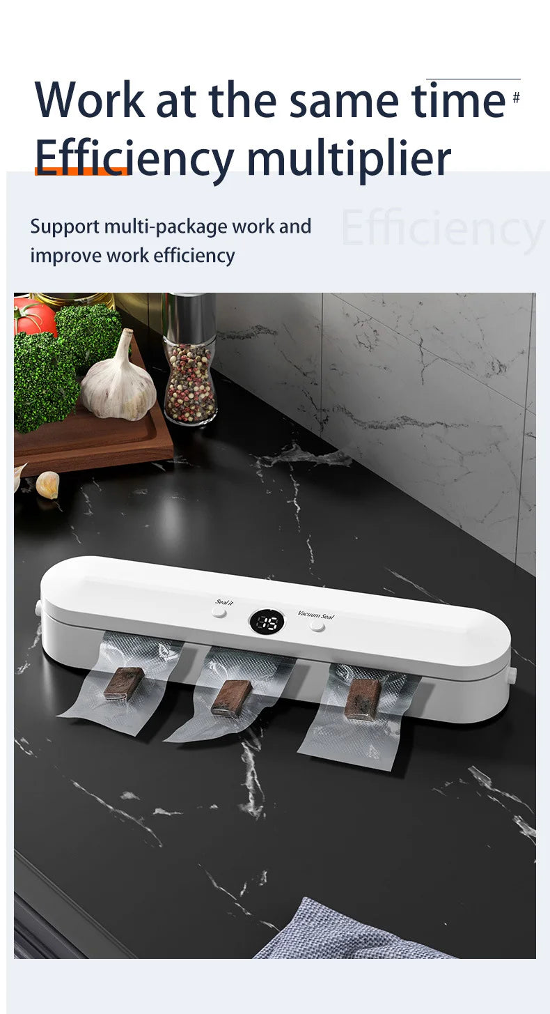 Automatic Vacuum Sealer Machine With 10pcs Free Food Saver Bags for Food Vegetables Fruits Nuts and Meat Storage Proof Sealer