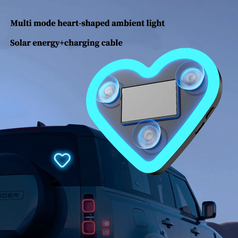 Solar Heart LED Interior Light - Wireless Ambient Atmosphere Lamp Tidesmit