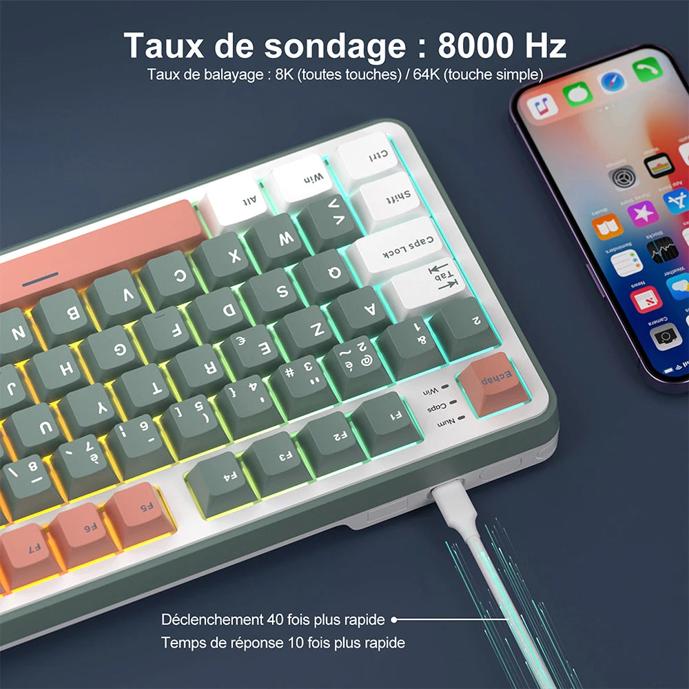 RK ROYAL KLUDGE RK C98 Magnetic Keyboard 0.01mm Rapid Trigg 8000HZ SOCD/Rs 0.125ms RGB Wired Mechanical Esports Gamer Keyboard