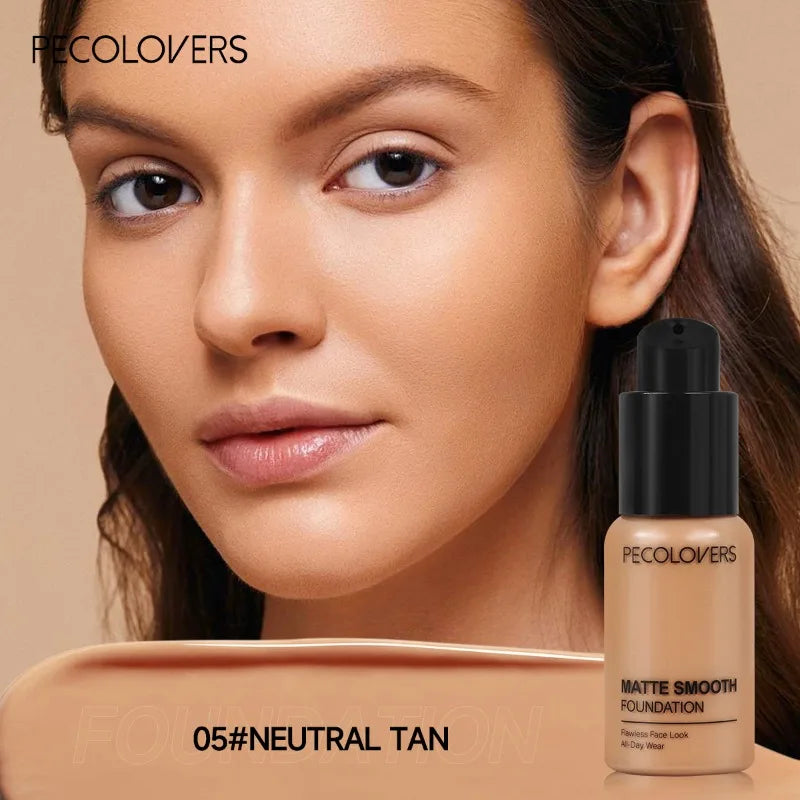 Tidesmit waterproof liquid foundation texture close-up showing long-lasting natural finish for sweat-proof face makeup