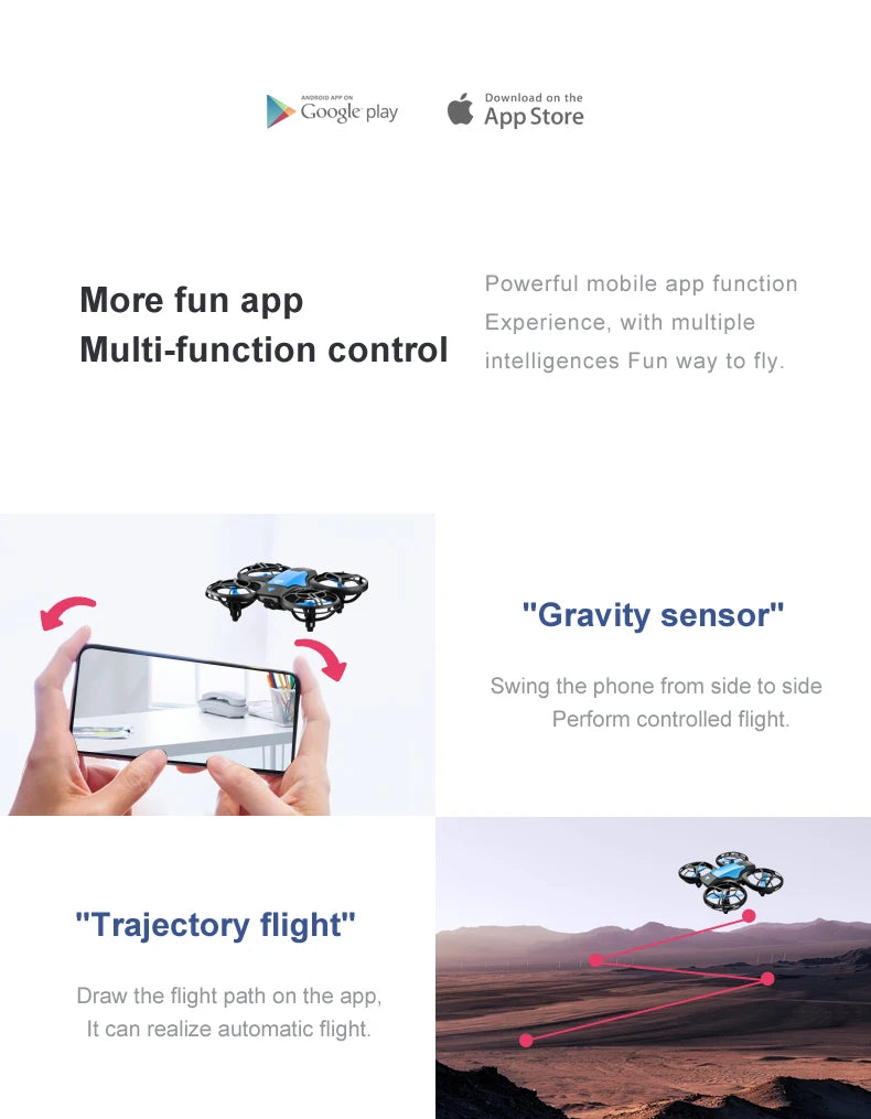 4K Camera Drone for Kids - Gesture Control Foldable Quadcopter Blue Tidesmit