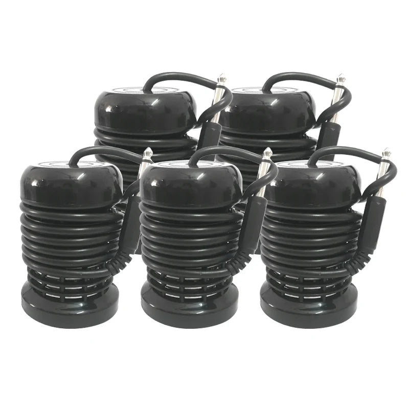 Set of five black ionic detox foot bath arrays with connection cables for spa, massage, and pedicure machines.