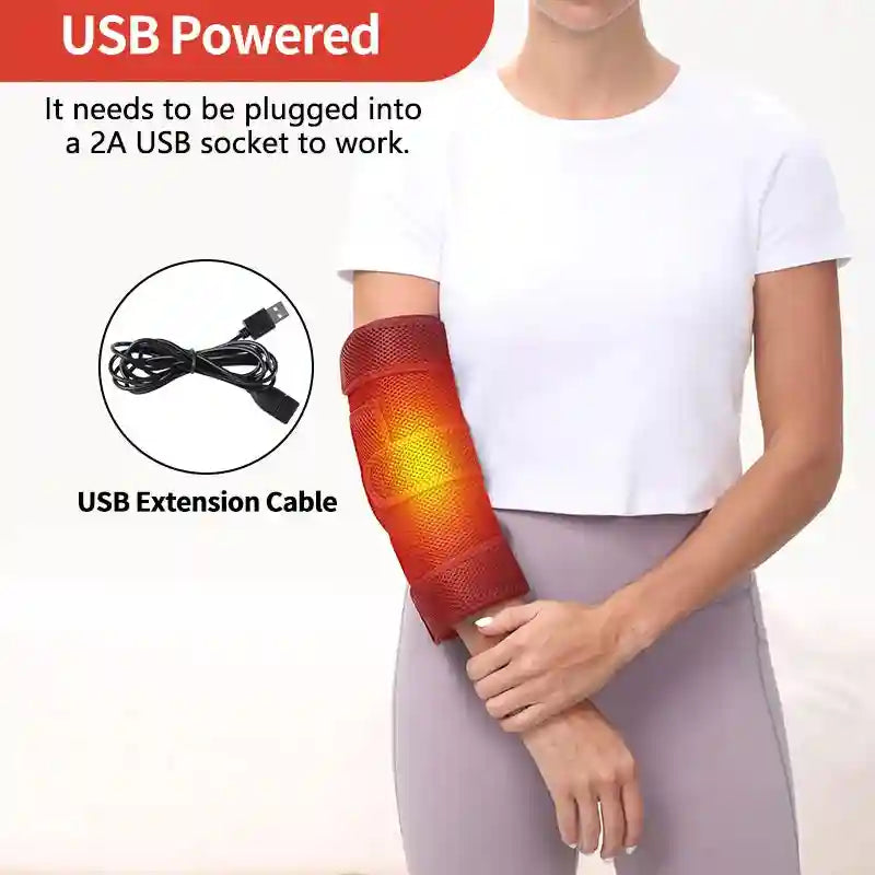 Heated Elbow Brace Wrap: Adjustable Compression Sleeve for Joint Relief Relaxation Treatment Tidesmit