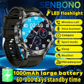 SENBONO Men Smart Watch 60-100 days Standby Time BT Call Compass IP68 Waterproof  Fitness Tracker Sport Smartwatch For Men Women