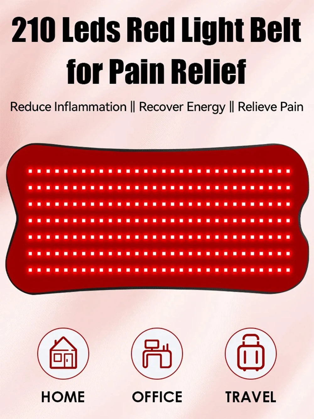 210pcs LED Bead Red Light Belt Red Infrared Light Therapy Pad LED Beauty Devices for Face and Body Back Knee Hands Feet Relief