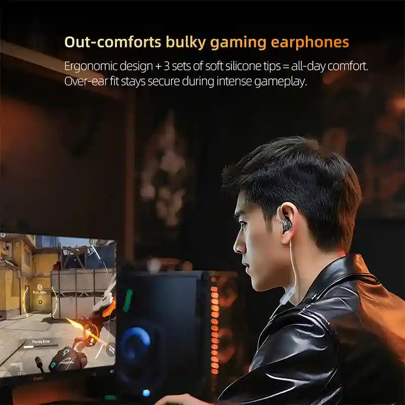 Gaming Earphones with Dual Microphone - High Fidelity 3.5mm Wired Audio Tidesmit