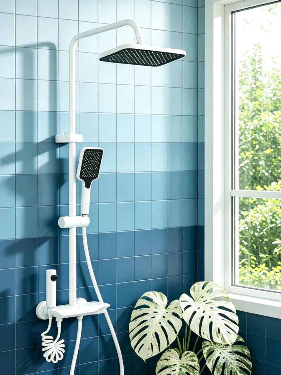 4-way Piano Shower System With Rain Shower Bidet Faucet Hot Cold Water Mixer For Bathroom Shower Kit