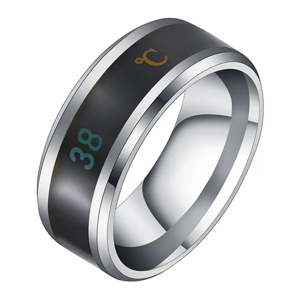 Stainless Steel Temperature Ring Mood Emotion Feeling Intelligent Temperature Sensitive Rings for Men Women Waterproof Jewelry Silvery Tidesmit