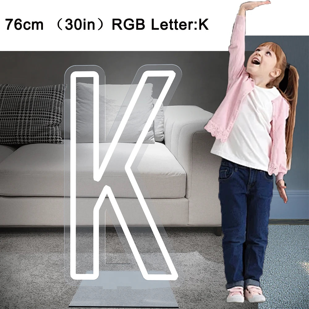 76cm Tall LED Alphabet Light Up Letters for Professional Event Decor 76cm K White Tidesmit
