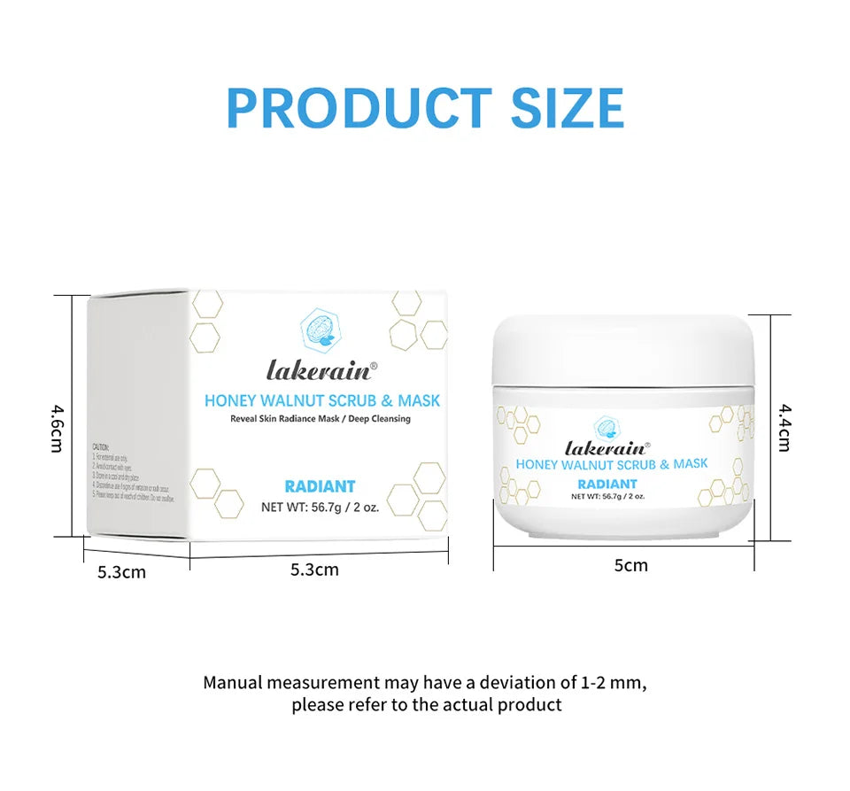 Honey Walnut Facial Scrub: Natural Exfoliating Mask Cream by Tidesmit Scrubs Treatments Tidesmit