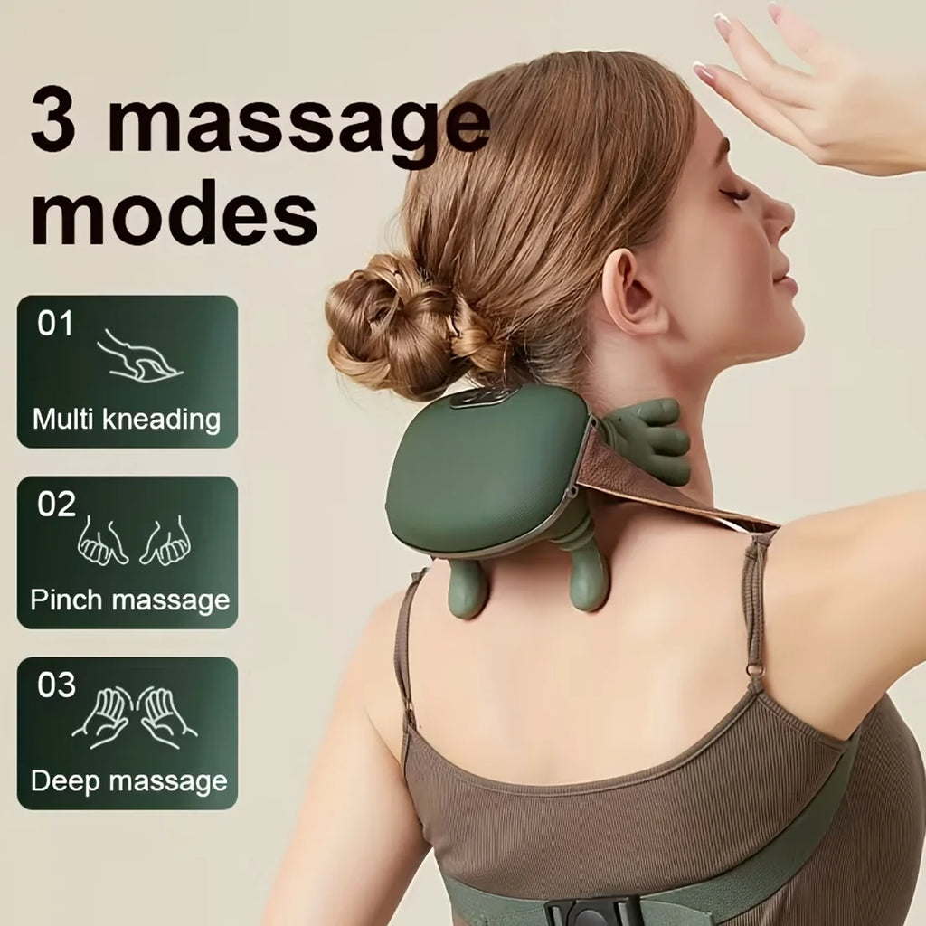 Neck and Shoulder Massager with 6D Nodes - Deep Tissue Relief Massage Cushion Tidesmit