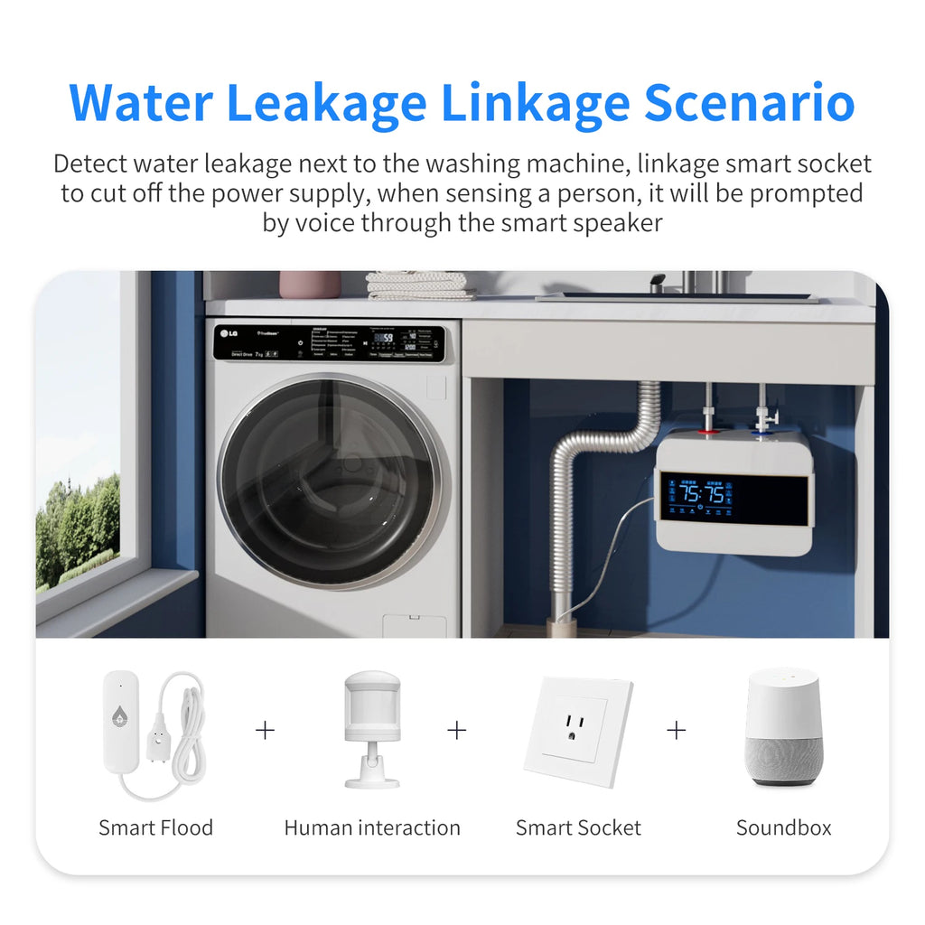 WiFi Water Leak Sensor - Smart Home Flood Alarm System by Tidesmit Tidesmit