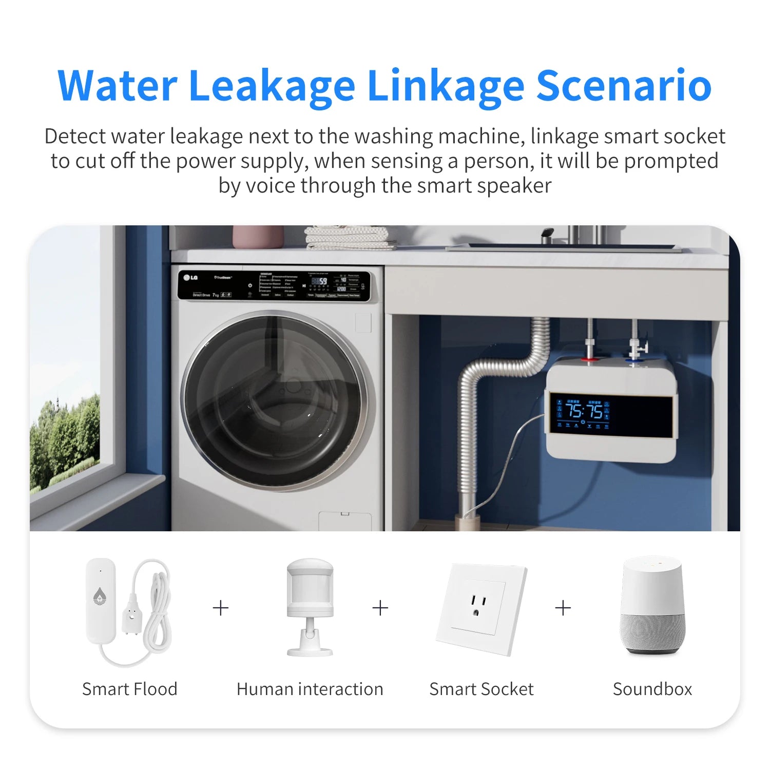 WiFi Water Leak Sensor - Smart Home Flood Alarm System by Tidesmit Tidesmit
