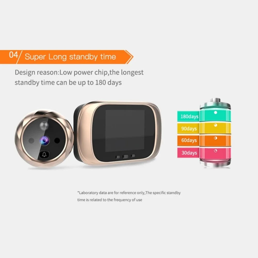 2.8 Inch Video Doorbell Peephole Camera 90 Degrees Doorbell Motion Detection Eye Digital LCD Door Monitoring Electronic Cat Eye
