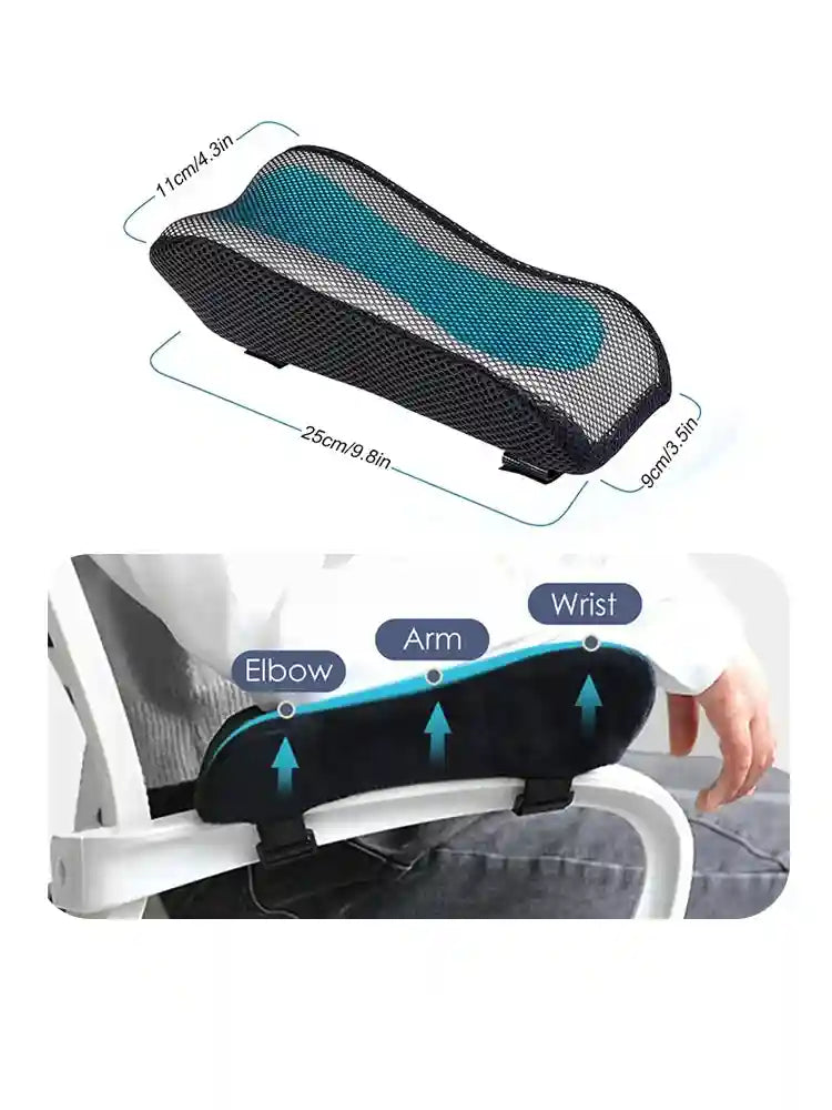 Memory Foam Office Chair Armrest Pads - Ergonomic Elbow Support Relaxation Treatment Tidesmit