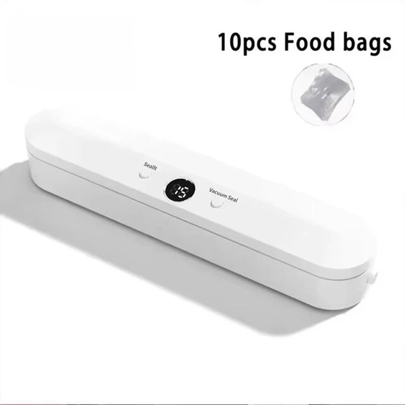 Automatic Vacuum Sealer Machine With 10pcs Free Food Saver Bags for Food Vegetables Fruits Nuts and Meat Storage Proof Sealer