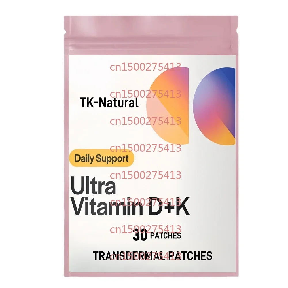30 Patches Vitamin D3 K2 Transdermal Patches  for Calcium Absorption, Bone Strength, Cardiovascular & Immune Function Support