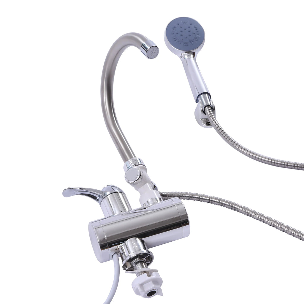 Electric Shower Water Heater Instant Hot Water Faucet 360° Rotating Fast Heating Tap Tankless with LED Display 3000W