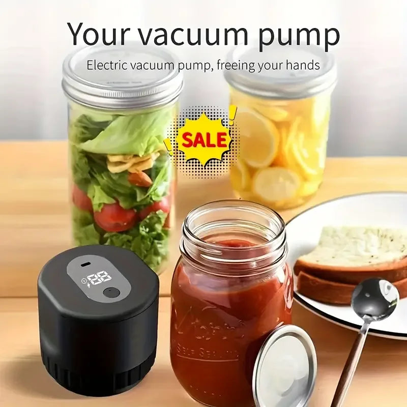 Automatic electric Mason jar vacuum sealer, one-button operation, leak-proof sealing, portable food preservation equipment, suit