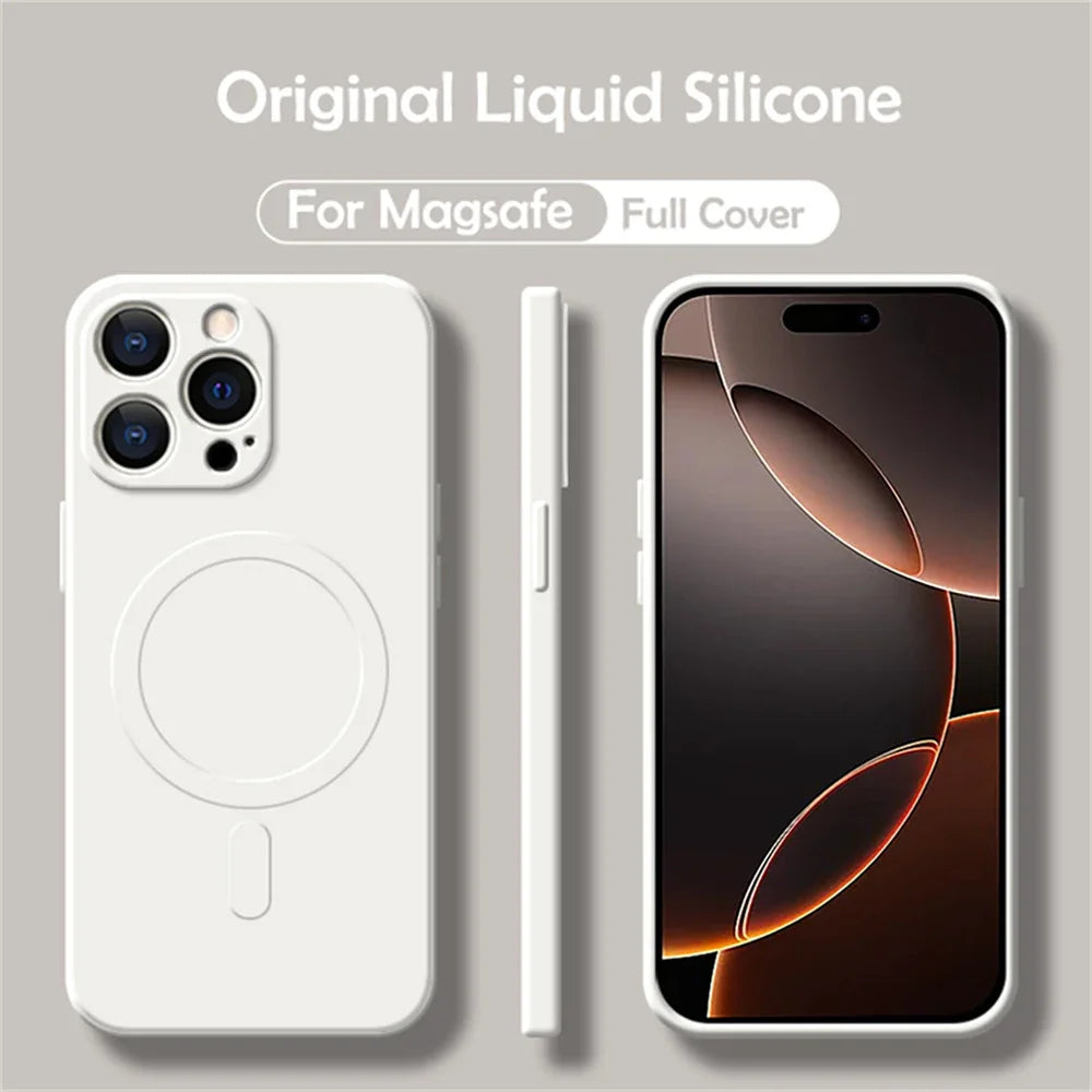 Magnetic Silicone iPhone Case - Shock-Absorbing MagSafe Cover for iPhone Tidesmit