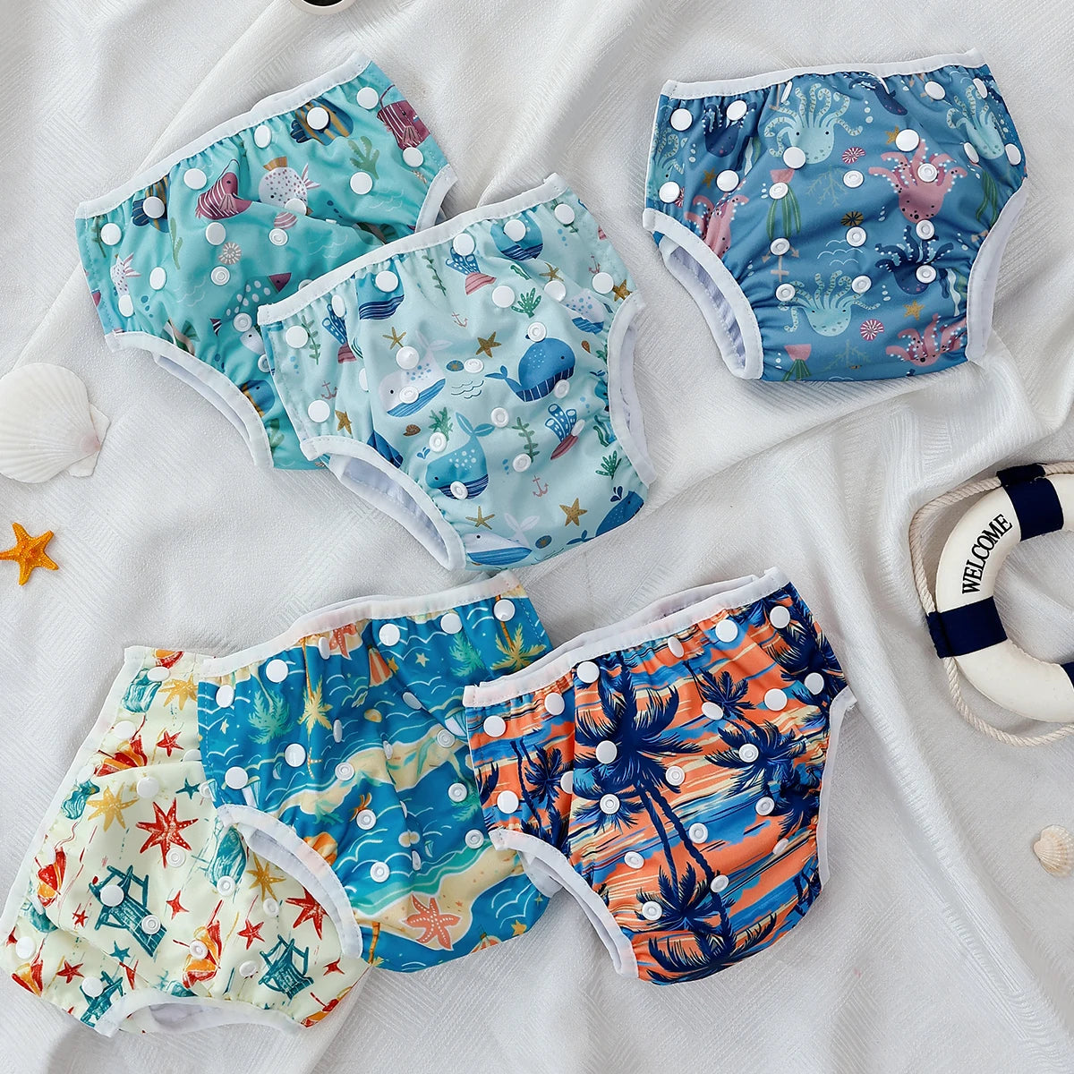 3Pcs/Set Baby Swim Diapers Reuseable Washable & Adjustable for Swimming Lesson & Baby Shower Gifts Cloth Diapers Pool Pant