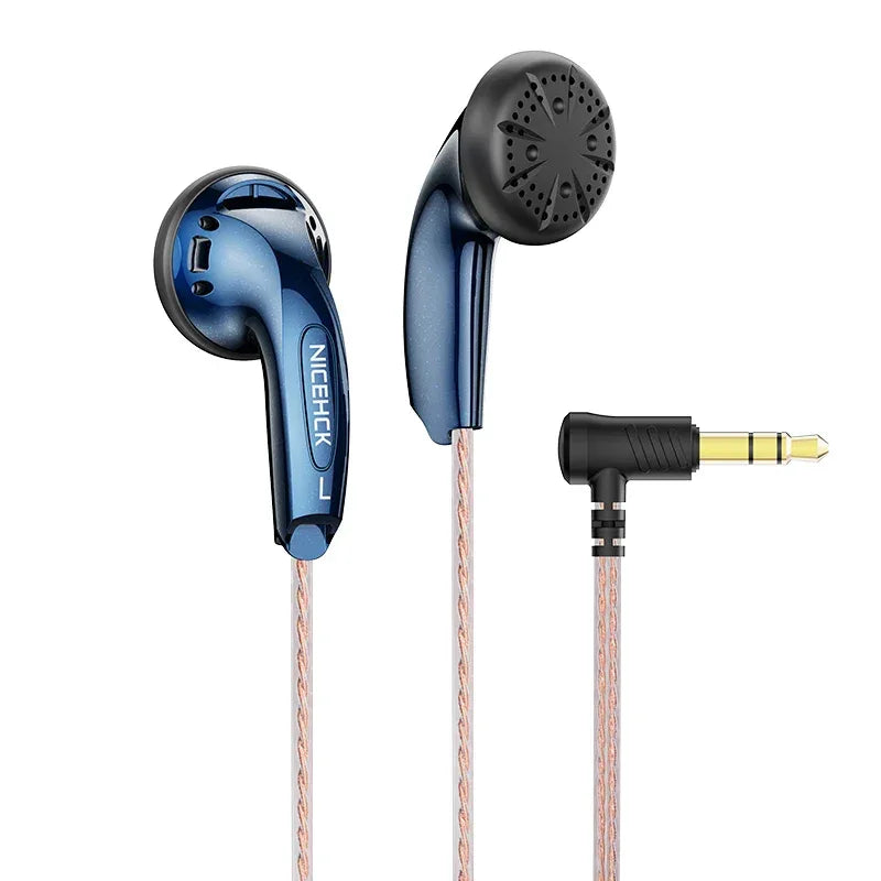 Tidesmit Wired Earbuds 15.4mm Dynamic Driver HiFi Bass Headphones Blue No Mic Tidesmit