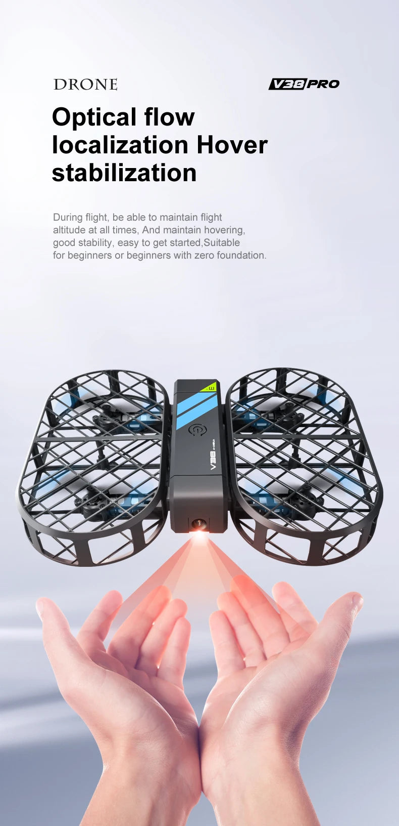Foldable 6K Camera Drone with WiFi FPV and Headless Mode - Tidesmit V38 Tidesmit