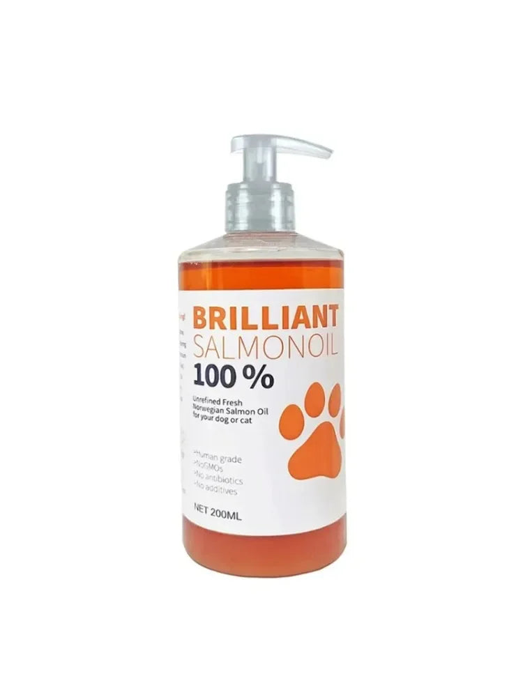 Tidesmit 200ml Salmon Oil for Dogs and Cats: Natural Omega Fatty Acid Supplement for Healthy Skin and Coat.
