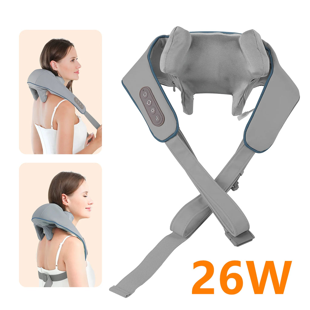 Wireless Electric Neck and Shoulder Massager with Heat Therapy Back Massage Instrument Tidesmit