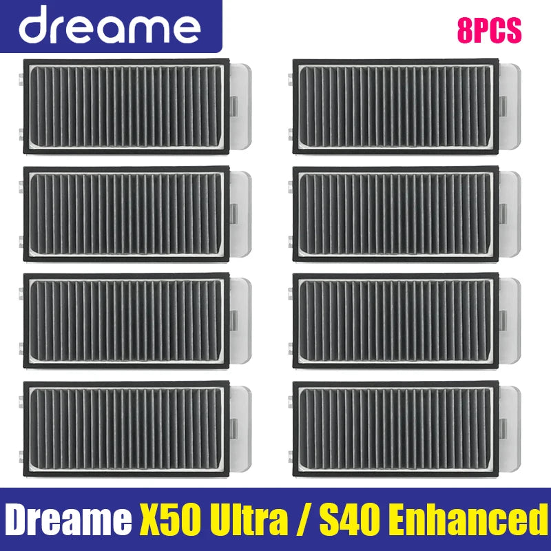 Tidesmit replacement parts set for Dreame X50 Ultra and S40 including main brush, side brush, filter, mop, and bags