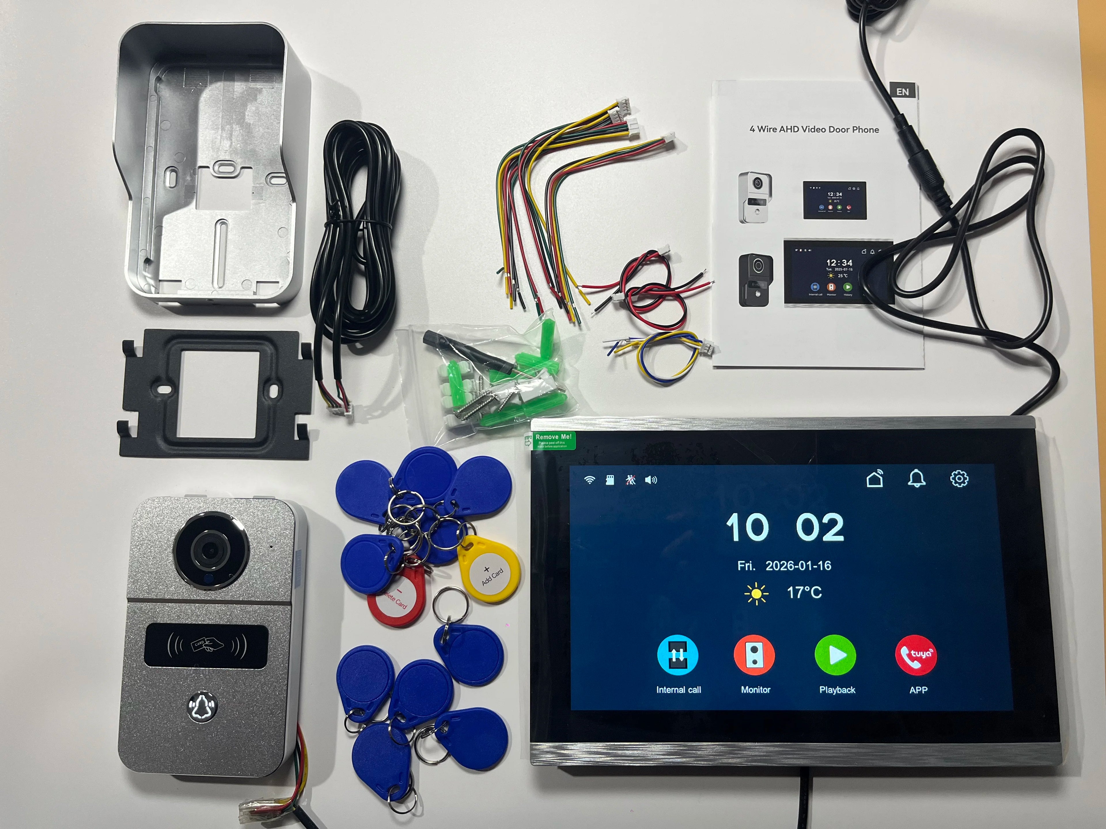 New 4-Wire TUYA Smart Video intercom doorbell Wired 1080P Waterproof Camera 5G WIFI 7/10inch IPS Touch Screen Support IP CCTV