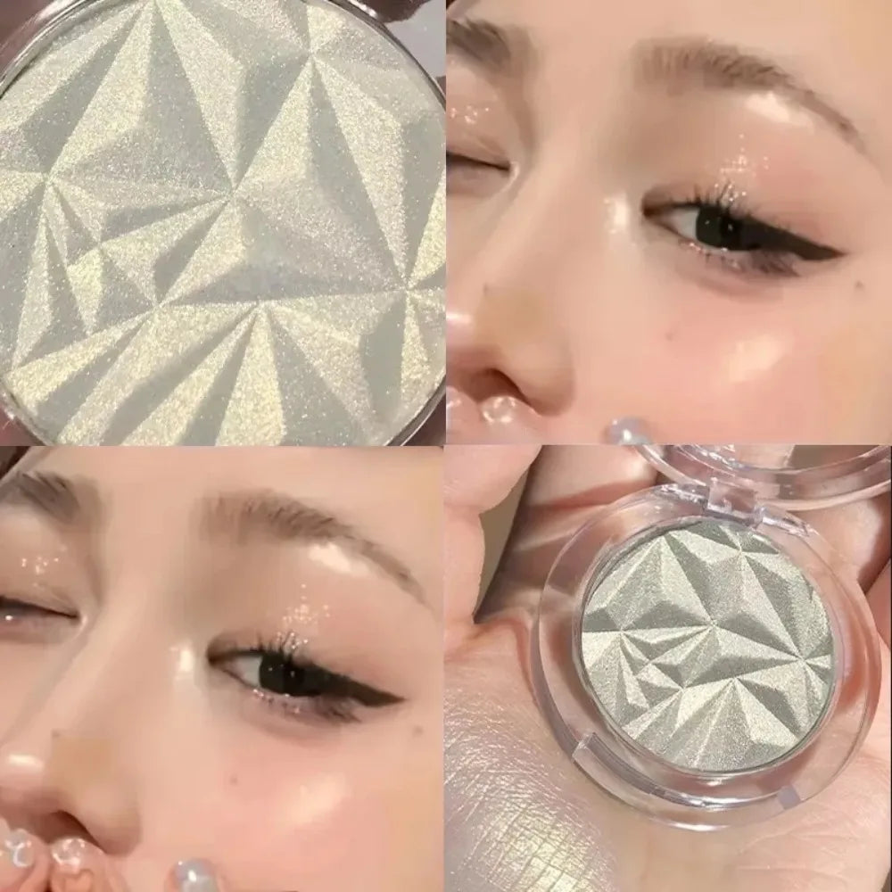 Tidesmit dual tone highlighter palette with shimmer and matte contour powder for 3D face illumination makeup