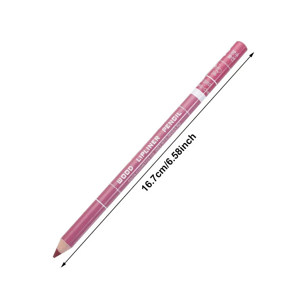 Professional mauve wood lip liner pencil for long-lasting, waterproof lip makeup with precise wooden barrel design.