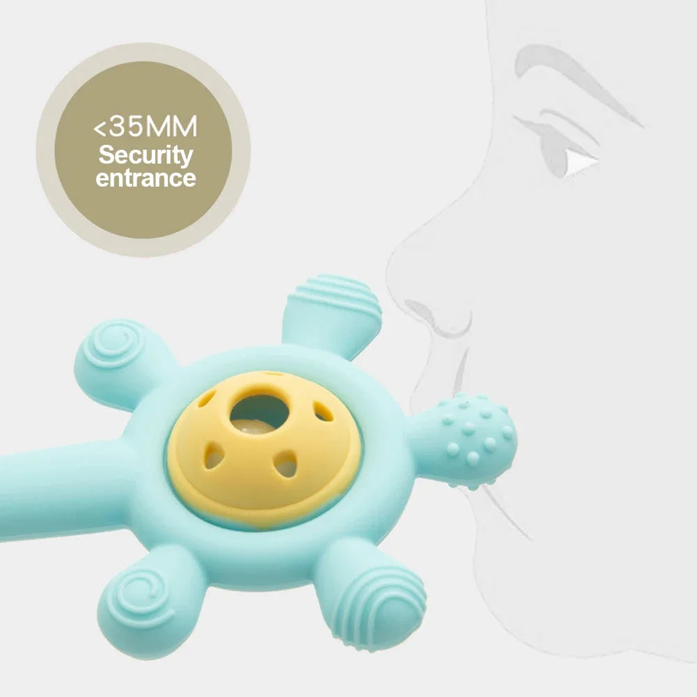 Cute Safe Teething Ring Sensory Toys Candy Color Baby Silicone Teether Rattle Toy For Toddlers Chewing Toy Baby Accessories