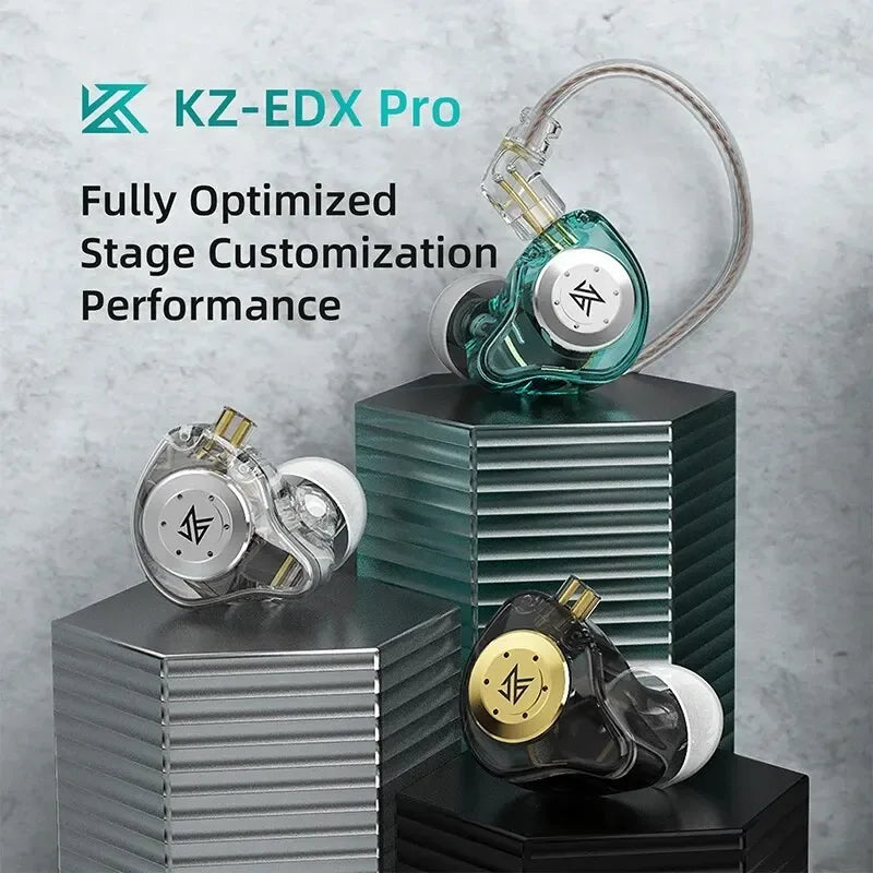 KZ EDX PRO Dynamic Earphones HIFI Bass Earbuds In Ear Monitor Sport Noise Cancelling Headset Tidesmit