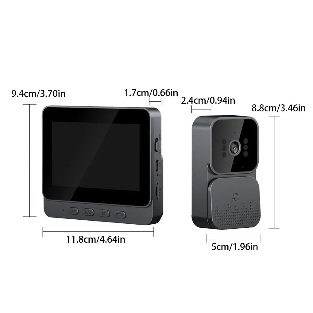 Wireless intercom Doorbell HD Night Vision 4.3in lPs screen Waterproof Visual Doorbell camera smart Home security Video By Bell