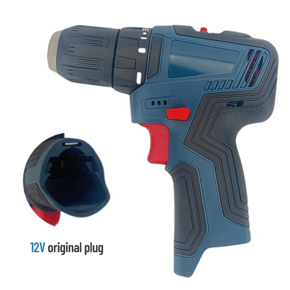 Podofo 12V Cordless Professional Electric Drill Cordless Driver Heavy Duty Multifunctional For Wood Metal Plastic Drilling Household Diy Tools Maintenance Assembly Ergonomic Design