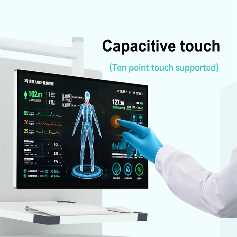 18.5'' 1080p 400nits VESA Mount Medical Grade Portable Monitor Touch Screen for Medical Equipment Fetal Detector Metal Frame