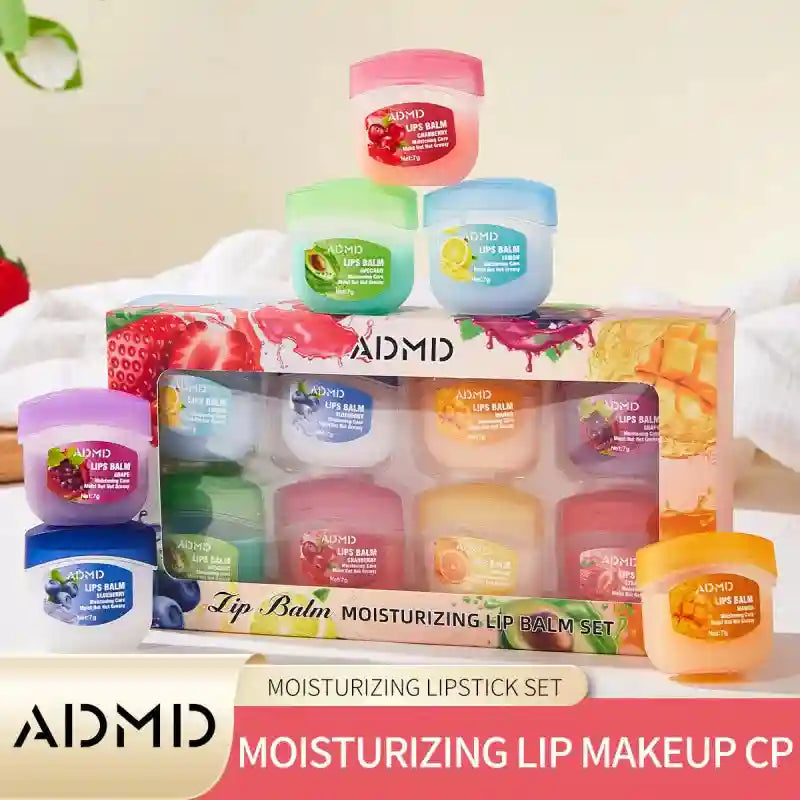 Fruit Lip Balm Set - 8pcs Moisturizing Lip Treatment for Dry Lips Lip Care Tidesmit